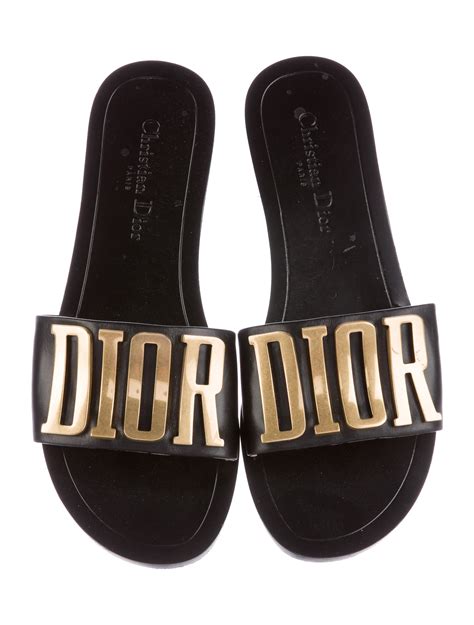 black christian dior slides|christian dior sandals with strap.